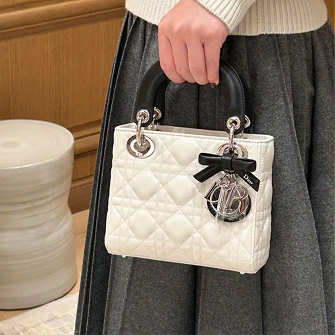 9a+ quality dior lady dior mini cannage bow bag
